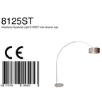 Vloerlamp Sparkled Light 7268ST+K1066GS Staal-Fluweel Zilver
