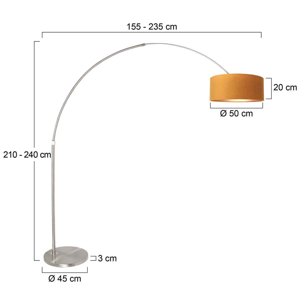 Vloerlamp Sparkled Light 7268ST+K1066KS Staal-Fluweel Goud