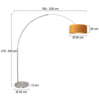 Vloerlamp Sparkled Light 7268ST+K1066KS Staal-Fluweel Goud
