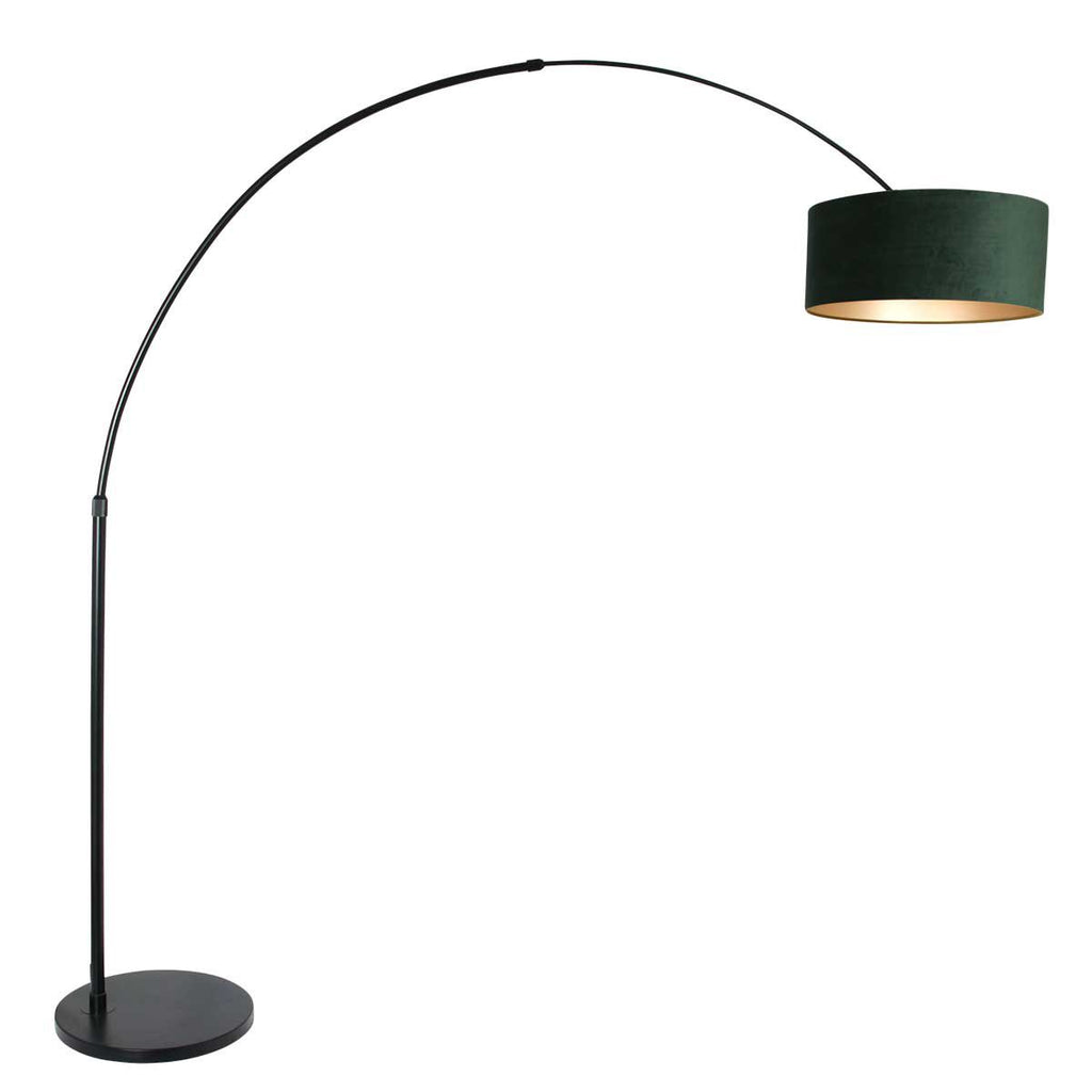 Vloerlamp Sparkled Light 7268ZW+K1066VS Zwart-Fluweel Groen