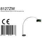 Vloerlamp Sparkled Light 7268ZW+K1066VS Zwart-Fluweel Groen