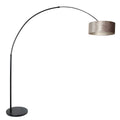 Vloerlamp Sparkled Light 7268ZW+K1066GS Zwart-Fluweel Zilver