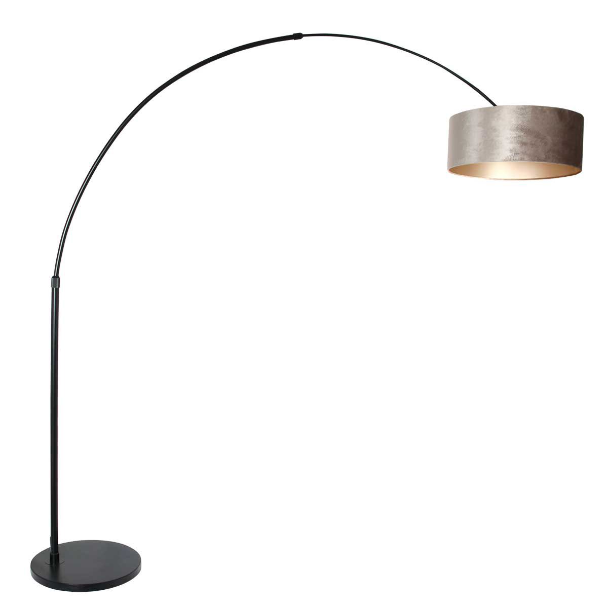 Vloerlamp Sparkled Light 7268ZW+K1066GS Zwart-Fluweel Zilver
