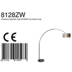 Vloerlamp Sparkled Light 7268ZW+K1066GS Zwart-Fluweel Zilver