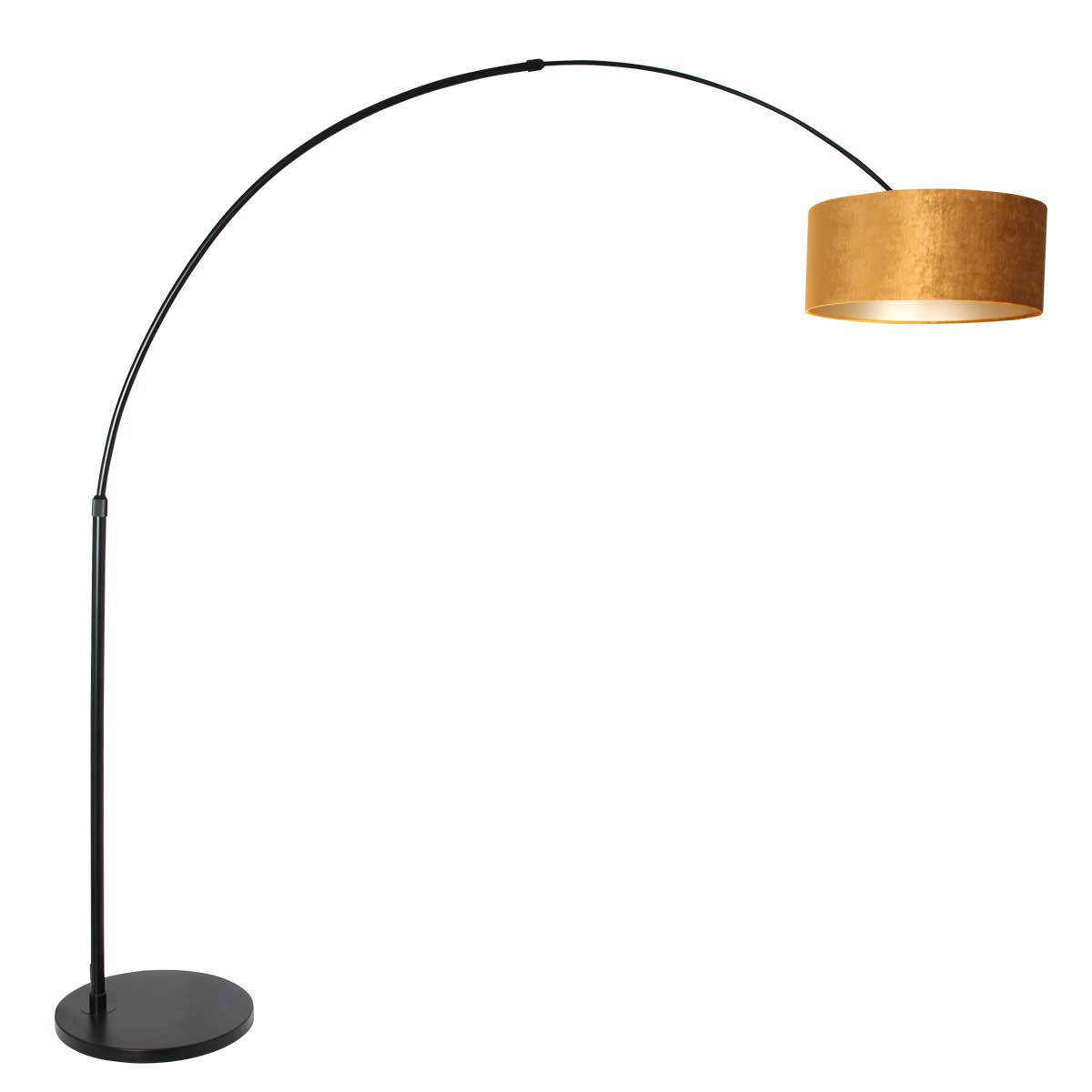 Vloerlamp Sparkled Light 7268ZW+K1066KS Zwart-Fluweel Goud