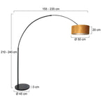 Vloerlamp Sparkled Light 7268ZW+K1066KS Zwart-Fluweel Goud