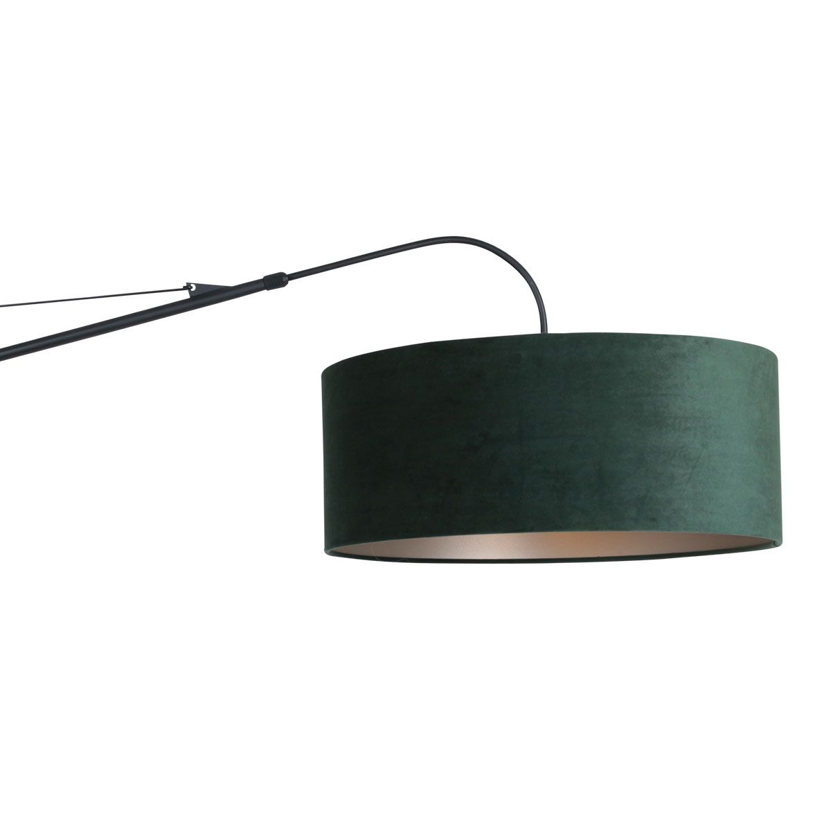 Wandlamp Elegant Classy 2574ZW+K1066VS Zwart-Fluweel Groen