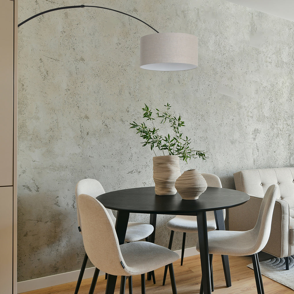 Wandlamp Sparkled Light 1481ZW+K1068RS Zwart-Grijs Linnen