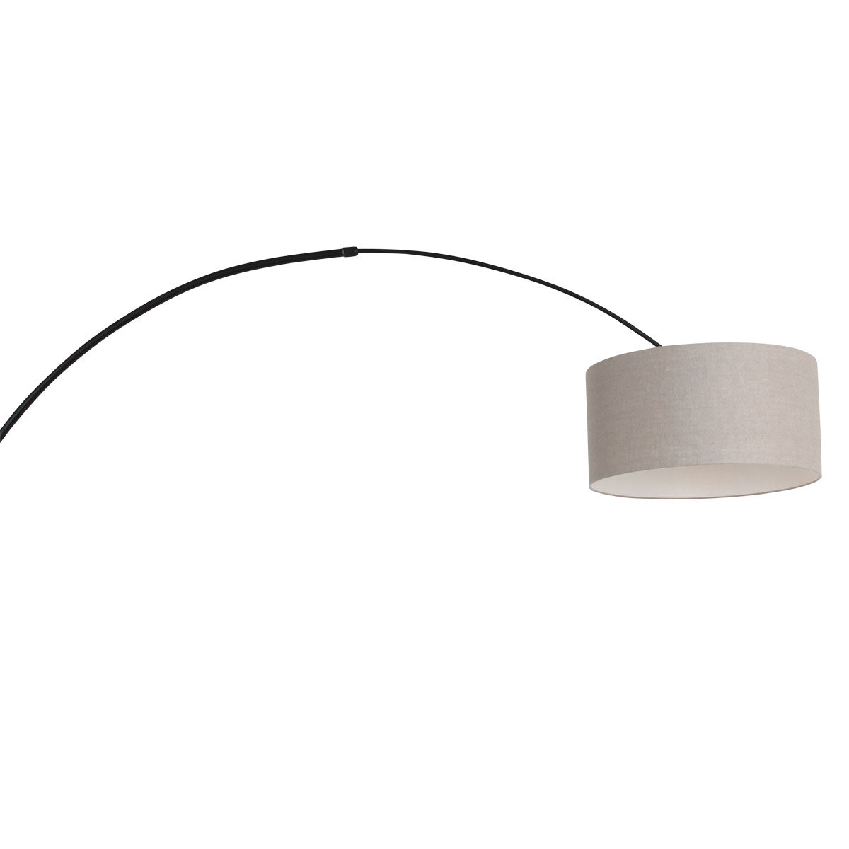 Wandlamp Sparkled Light 1481ZW+K1068RS Zwart-Grijs Linnen