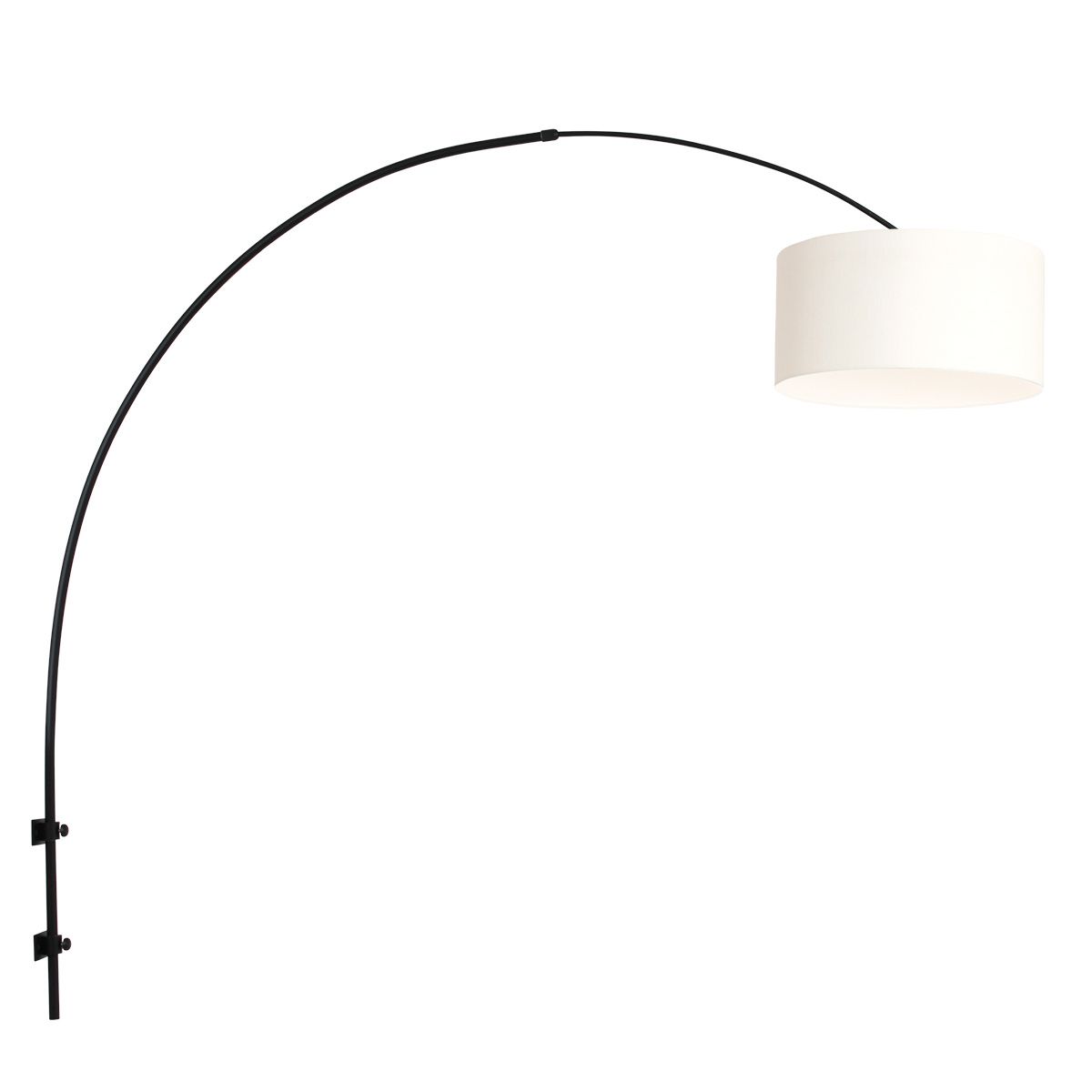 Wandlamp Sparkled Light 1481ZW+K1068QS Zwart-Wit Linnen