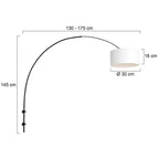 Wandlamp Sparkled Light 1481ZW+K1068QS Zwart-Wit Linnen
