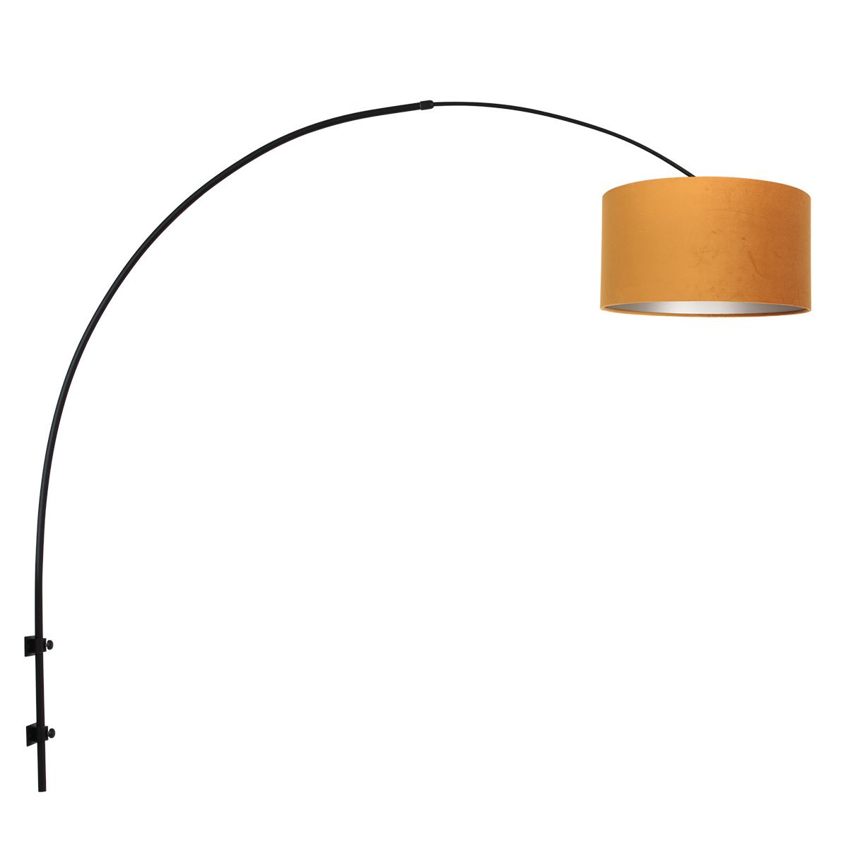 Wandlamp Sparkled Light 1481ZW+K1068KS Zwart-Fluweel Goud