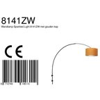 Wandlamp Sparkled Light 1481ZW+K1068KS Zwart-Fluweel Goud