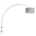 Wandlamp Sparkled Light 1481ST+K1068RS Staal-Grijs Linnen