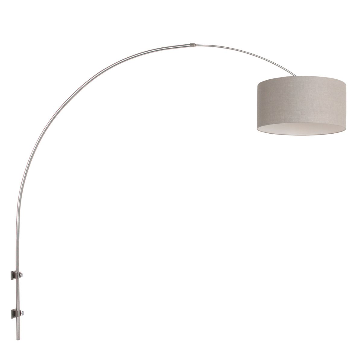 Wandlamp Sparkled Light 1481ST+K1068RS Staal-Grijs Linnen