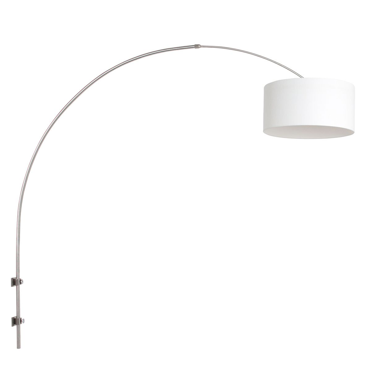 Wandlamp Sparkled Light 1481ST+K1068QS Staal-Wit Linnen