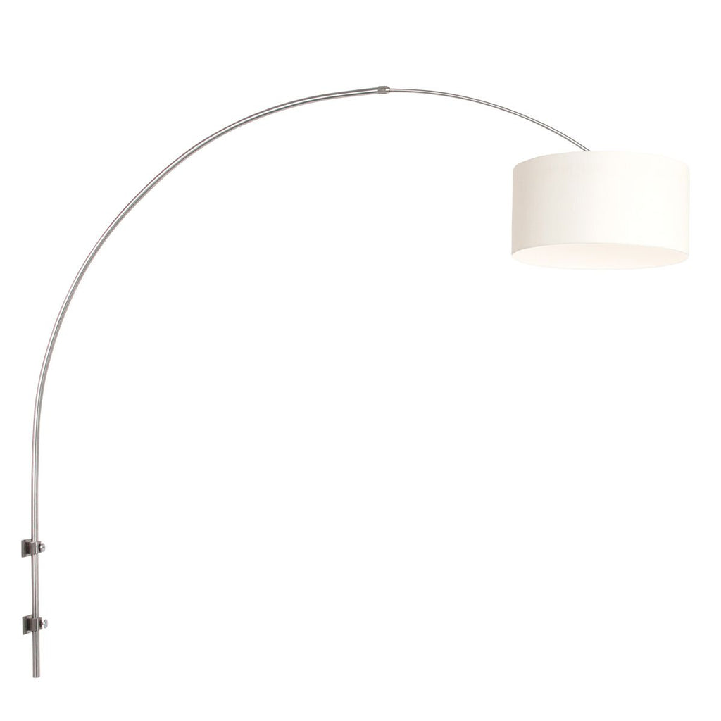 Wandlamp Sparkled Light 1481ST+K1068QS Staal-Wit Linnen