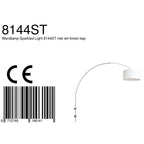 Wandlamp Sparkled Light 1481ST+K1068QS Staal-Wit Linnen