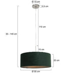 Hanglamp Sparkled Light 3602ST+K1066VS Staal-Fluweel Groen