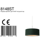 Hanglamp Sparkled Light 3602ST+K1066VS Staal-Fluweel Groen
