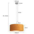Hanglamp Sparkled Light 3602ST+K1066KS Staal-Fluweel Goud