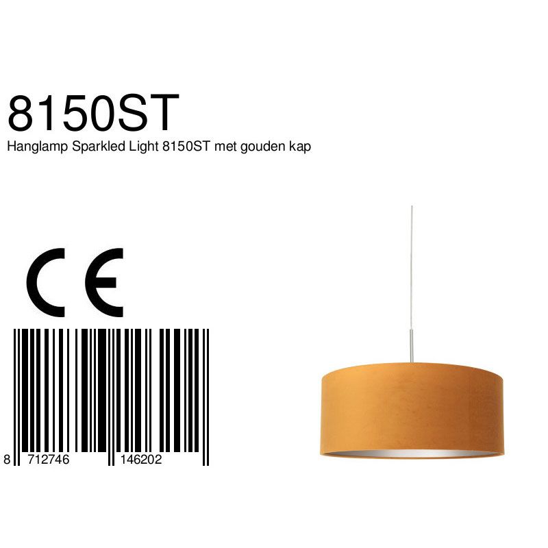 Hanglamp Sparkled Light 3602ST+K1066KS Staal-Fluweel Goud
