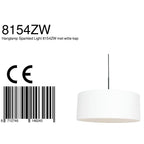 Hanglamp Sparkled Light 3602ZW+K1066QS Zwart-Wit Linnen