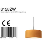 Hanglamp Sparkled Light 3602ZW+K1066KS Zwart-Fluweel Goud