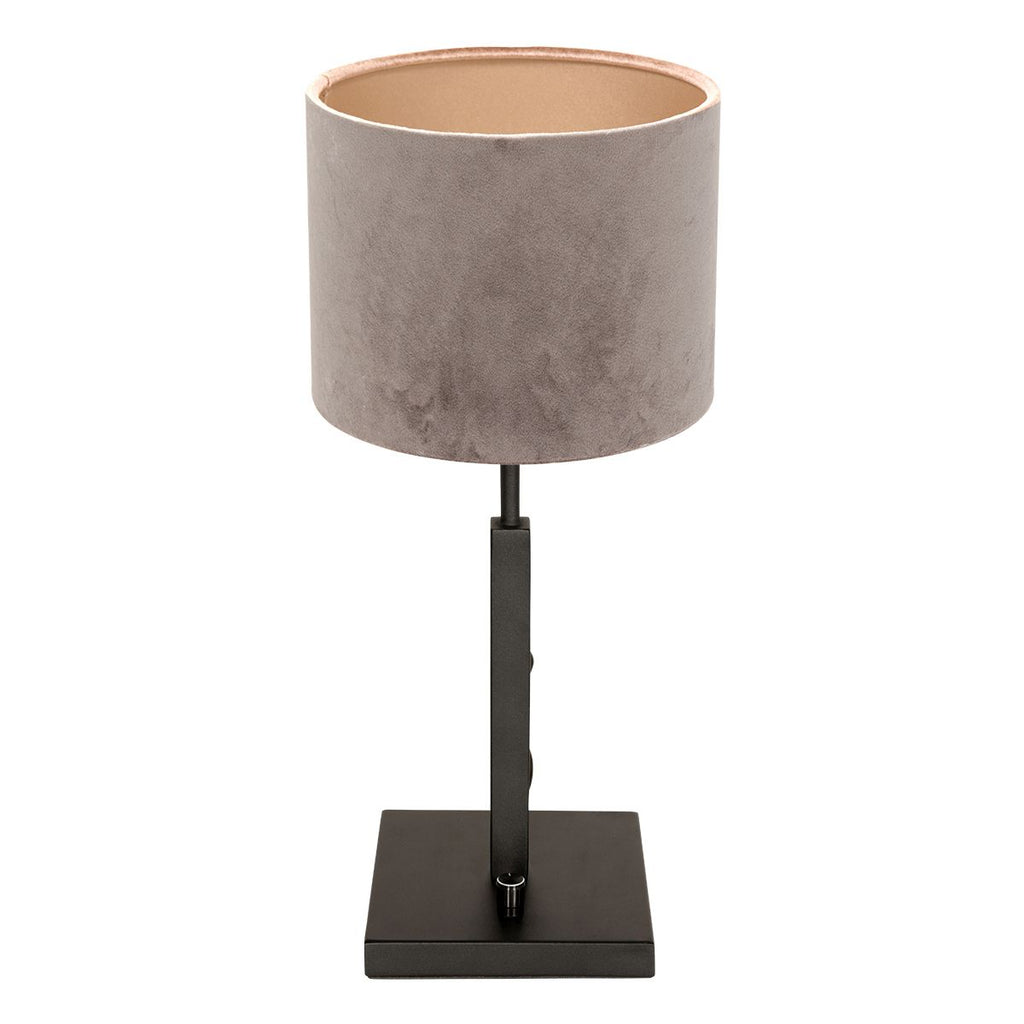 Tafellamp Stang 8163ZW Zwart + Velours Zilver kap