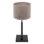 Tafellamp Stang 8163ZW Zwart + Velours Zilver kap