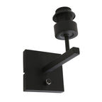 Zwarte wandlamp Stang 8172ZW met schakelaar en grijs linnen kap