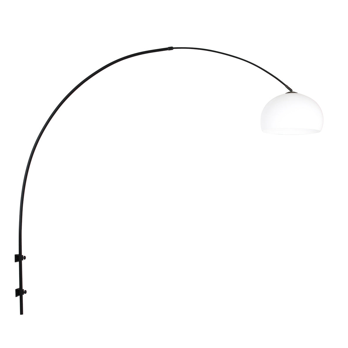 Boog wandlamp Sparkled Light 8195ZW zwart met witte kunststof bol kap