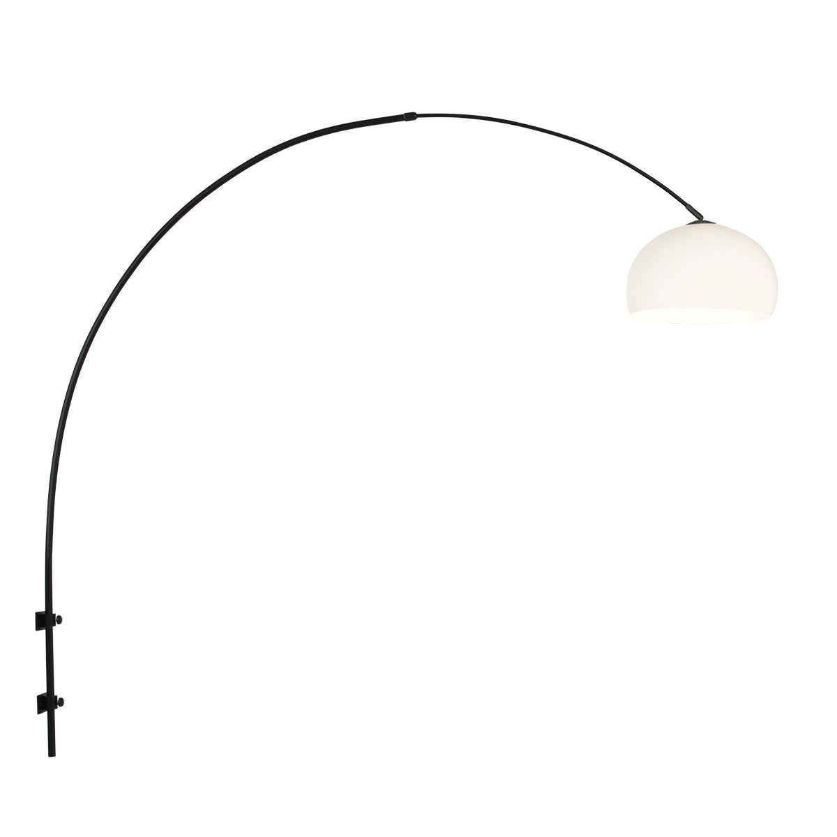 Boog wandlamp Sparkled Light 8195ZW zwart met witte kunststof bol kap