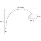 Wandlamp Sparkled Light 1481ST+K10610S Staal-Wit Kunststof