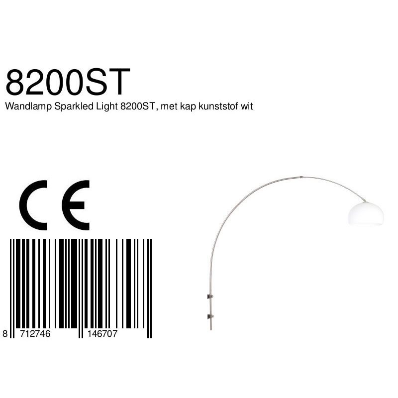 Wandlamp Sparkled Light 1481ST+K10610S Staal-Wit Kunststof