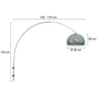 Wandlamp Sparkled Light 1481ST+K11130S Staal-Grijs Kunststof