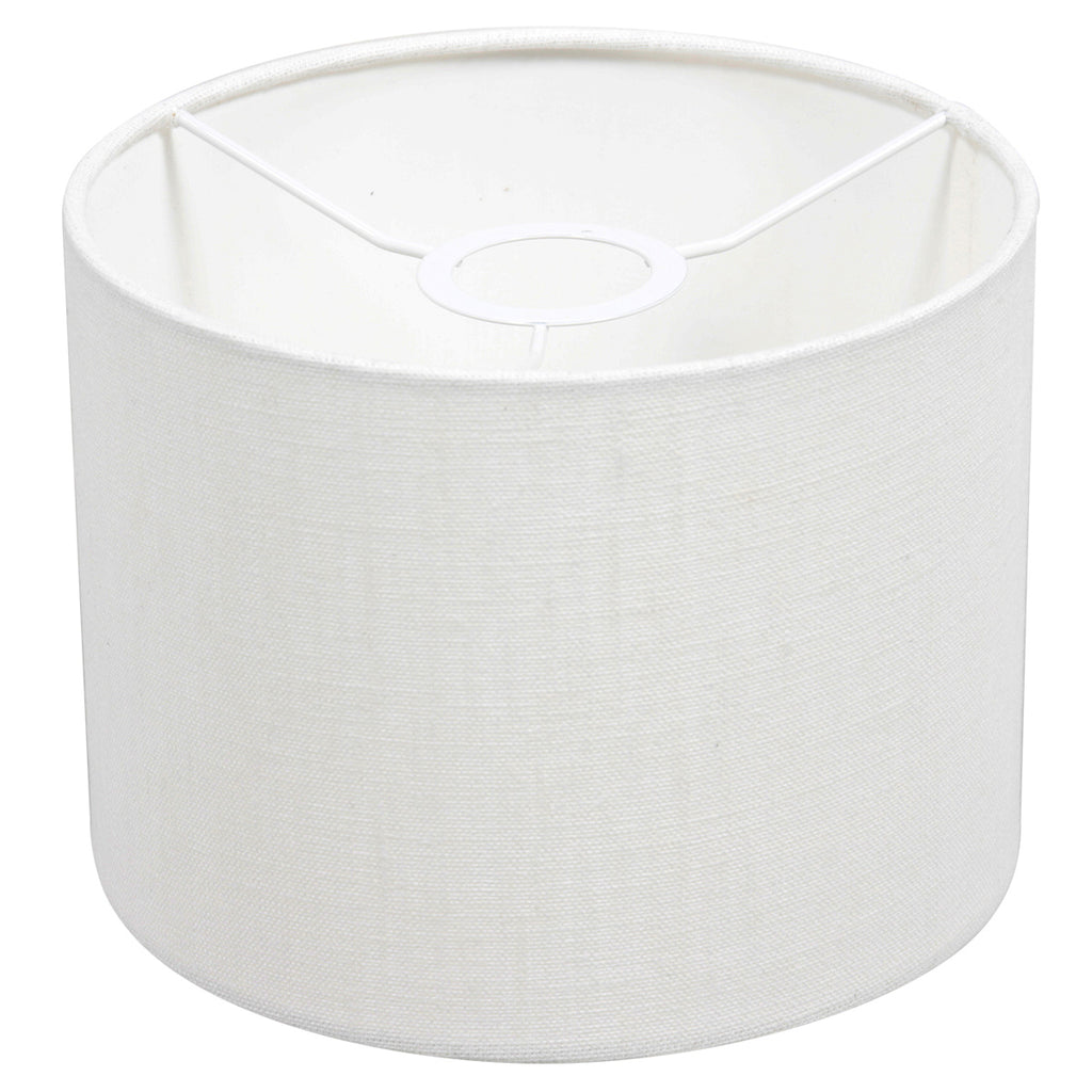 Wandlamp Stang 8204ZW Zwart + Kap Wit Linnen