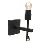 Wandlamp Stang 8206ZW Zwart + Kap Velours Zilver