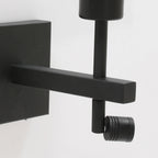 Wandlamp Stang 8206ZW Zwart + Kap Velours Zilver