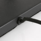 Zwarte tafellamp Stang 8213ZW met draai schakelaar en grijs velours kap
