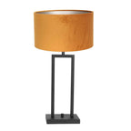 Tafellamp Stang 8214ZW Zwart + Kap Velours Goud