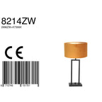 Tafellamp Stang 8214ZW Zwart + Kap Velours Goud