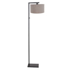 Vloerlamp Stang 8217ZW Zwart + Kap Grijs Linnen