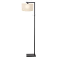 Vloerlamp Stang 8218ZW Zwart + Kap Wit Linnen
