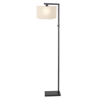 Vloerlamp Stang 8218ZW Zwart + Kap Wit Linnen