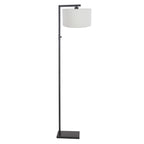 Vloerlamp Stang 8218ZW Zwart + Kap Wit Linnen