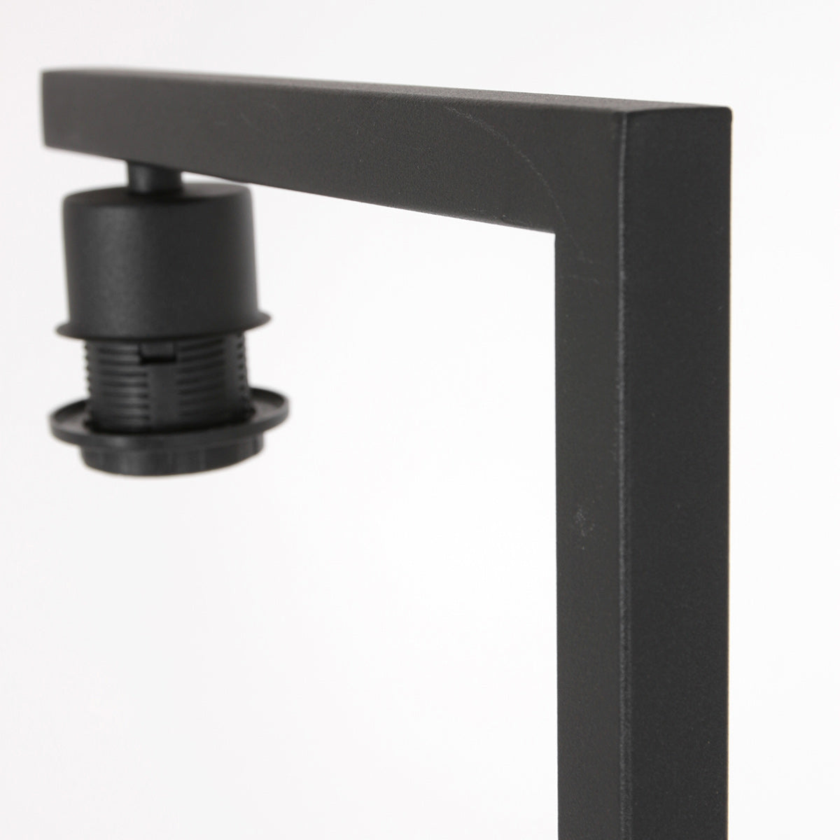 Vloerlamp Stang 8218ZW Zwart + Kap Wit Linnen