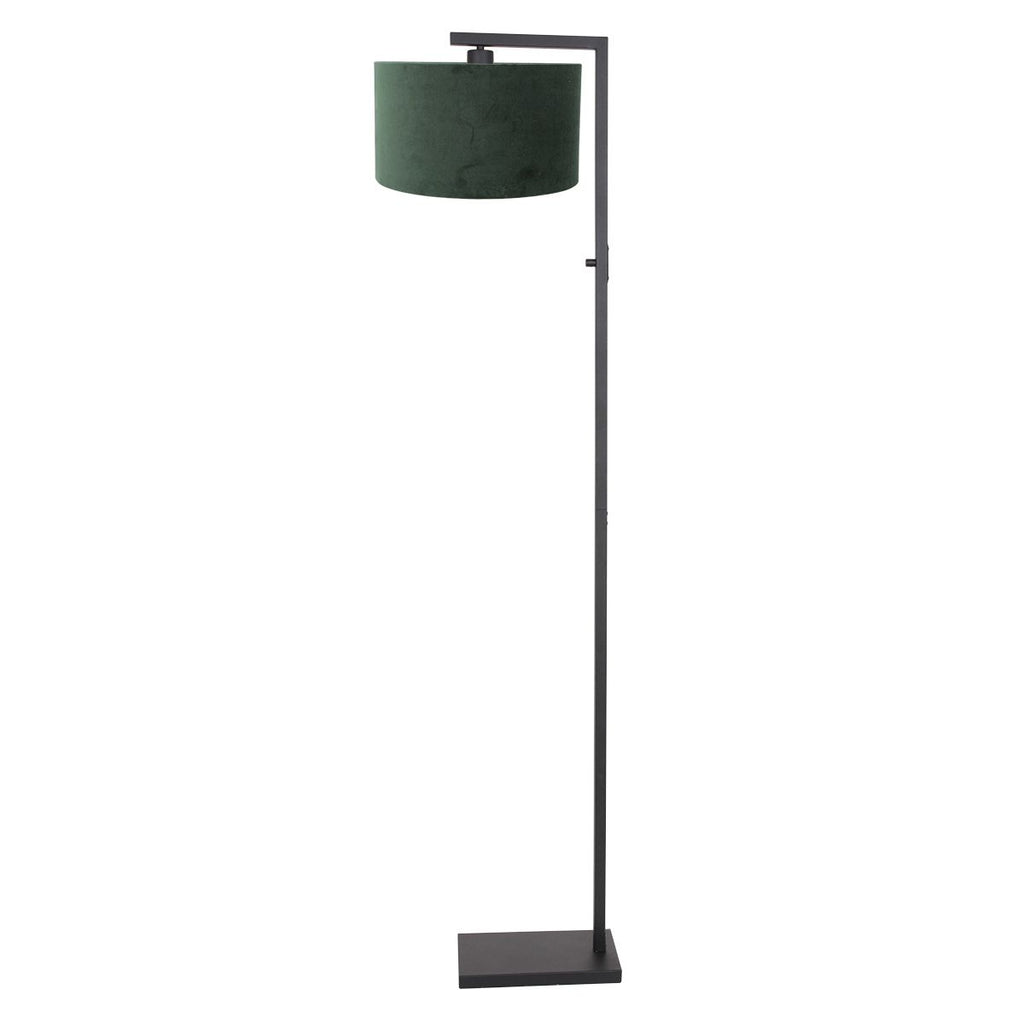Vloerlamp Stang 8219ZW Zwart + Kap Velours Groen