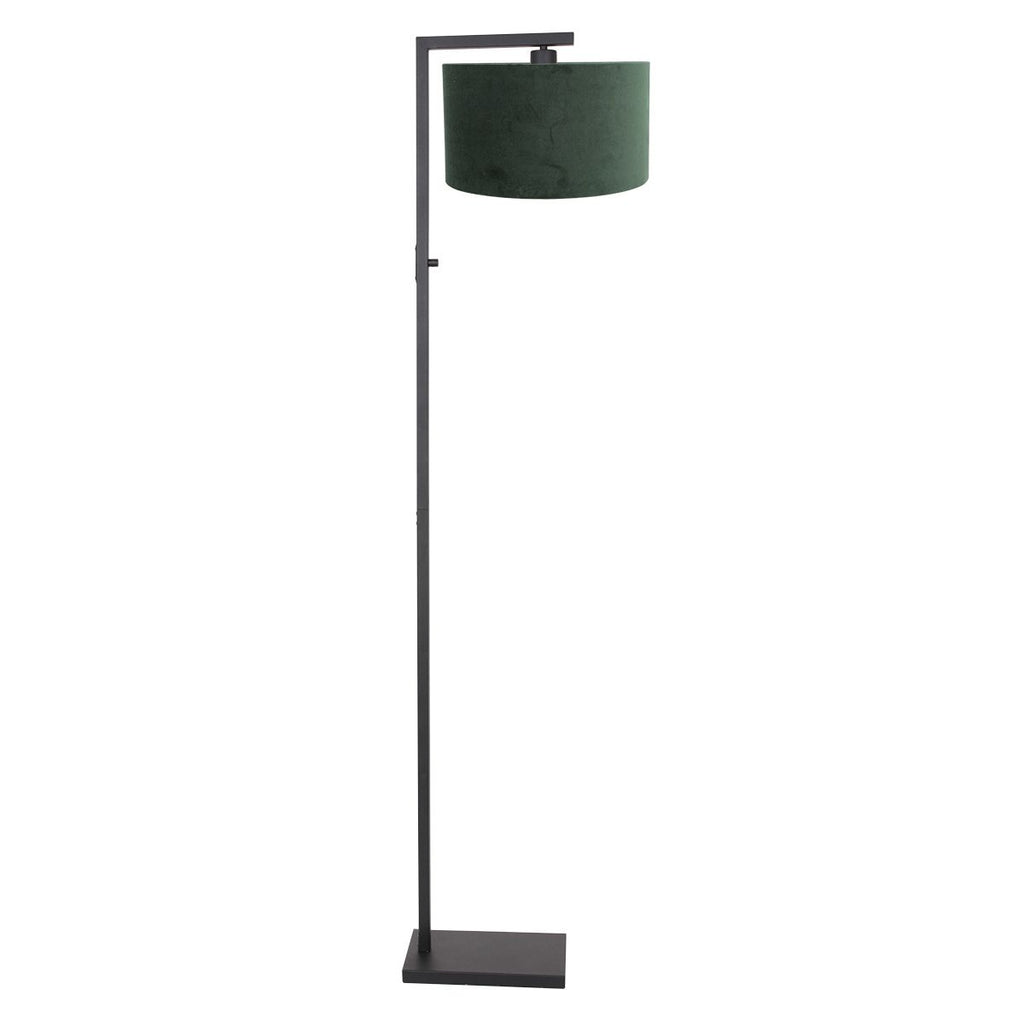 Vloerlamp Stang 8219ZW Zwart + Kap Velours Groen