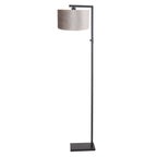 Vloerlamp Stang 8220ZW Zwart + Kap Velours Zilver